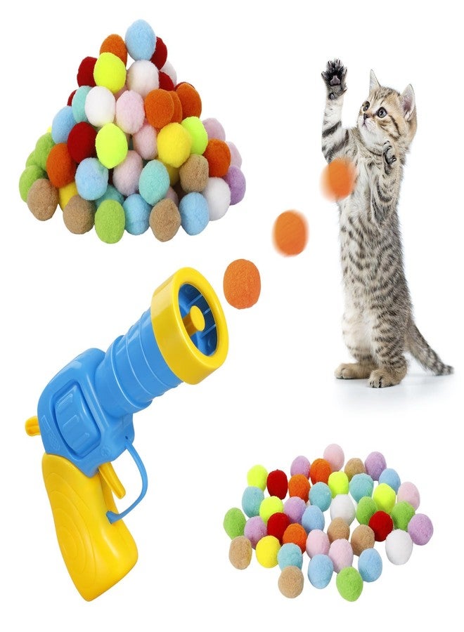 RAMONI Interactive Cat Ball Launcher, Cat Ball Toys, Launcher with 30pcs Soft Plush Balls Silent Smart Play Toy Shooting Toy Funny Interactive Cat Toys for Indoor Training Exercise Playing - Image 1